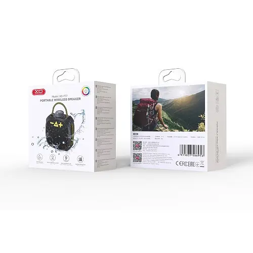 Акустична система XO F77 Portable Outdoor Waterproof RGB Wireless Speaker Чорна - фото 2