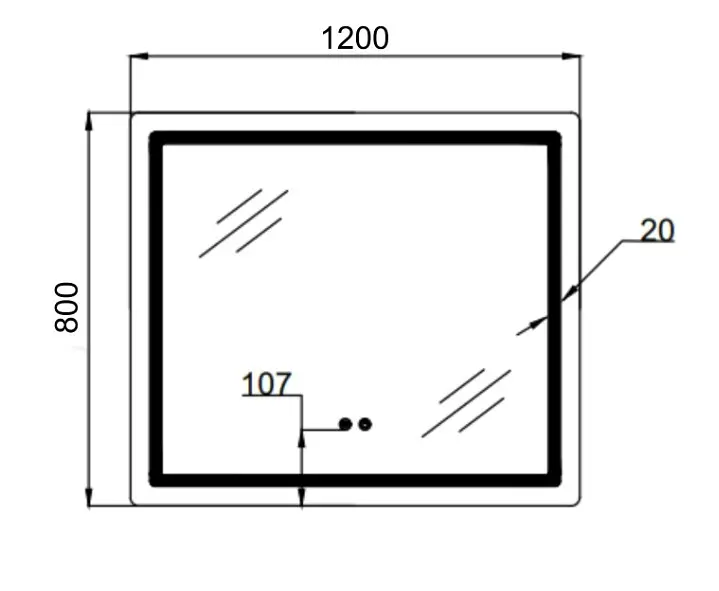 Дзеркало Qtap Mideya (MI2) прямокутне з LED-підсвічуванням Touch QT2078F12080 - фото 4