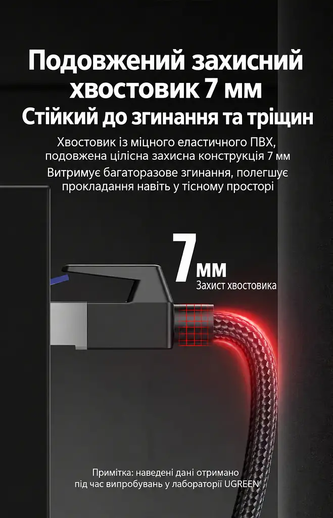 Мережевий кабель Ethernet Cat 8 UGREEN NW153 10 м патч-корд зі штекерами RJ45 на обох кінцях теоретична швидкість передавання до 40 Гбіт/с сумісний із мережами до категорії 6A включно зовнішній діаметр 6,5 мм екранування F/FTP плетена зовнішня оболонка жили з чистої міді з пилозахисними ковпачками на обох штекерах смуга пропускання 2000 МГц чорний (30795) - фото 7