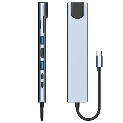 Хаб USB 8-in-1 Grey GTL teh0019583 - фото 4