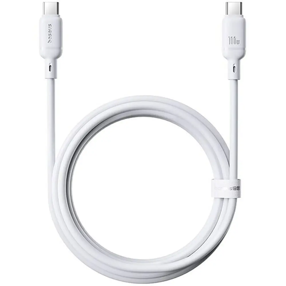 Кабель Baseus Silky Series Fast Charging Cable Type-C to Type-C 100W 2m White - фото 3
