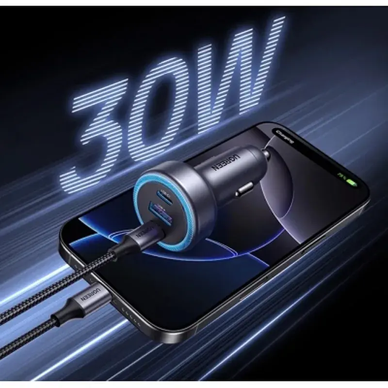 Зарядний пристрій Ugreen 2xUSB-C PD30W + 1xUSB QC3.0 EC307 gray (45843) - фото 2