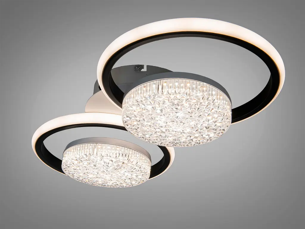 Стильна LED-люстра Diasha 2561WH+BK DIMMER 58W, 3190 lm, 52x25 см з пультом - фото 4