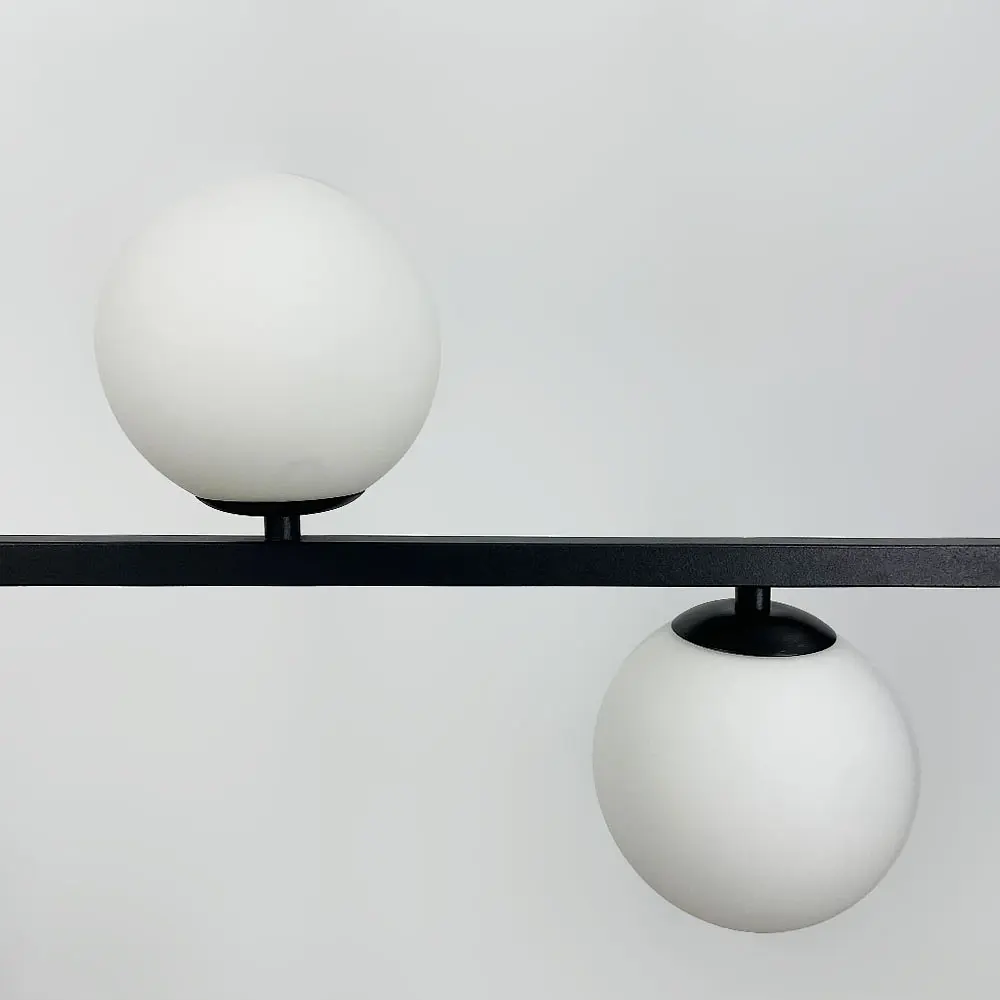 Удлиненная черная люстра со светодиодными латунными кольцами 140 см | Ст. NO 5-1400 | Line F - фото 5