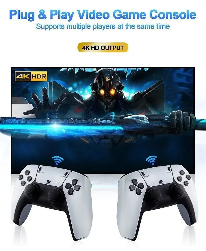 Ігрова приставка GameStick M8 Pro 2.4G Біло-чорний, HDMI-приставка для телевізора з бездротовими джойстиками - фото 4