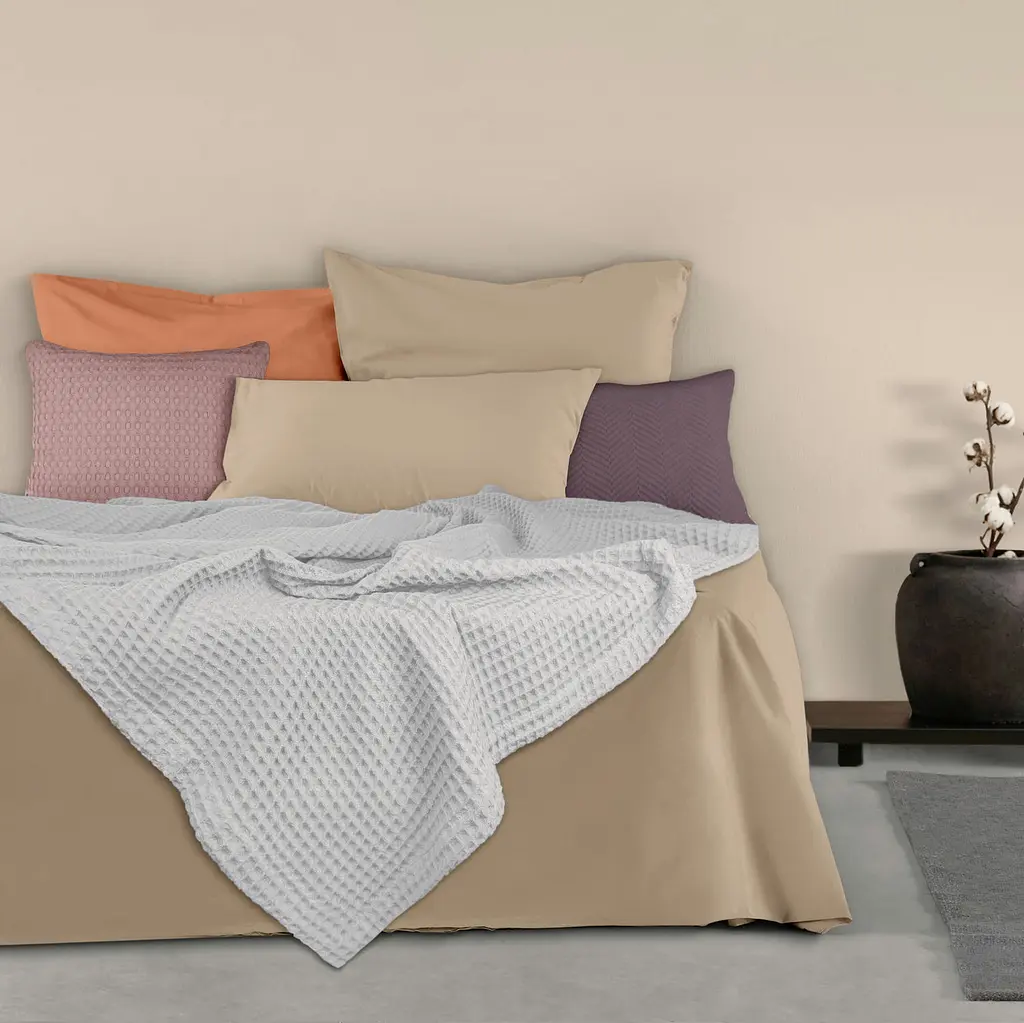 Плед покривало Cosas Snow Greek Waffle 230х240 см вафельне (Blanket_01Snow_GreekWaffle_230x240) - фото 3