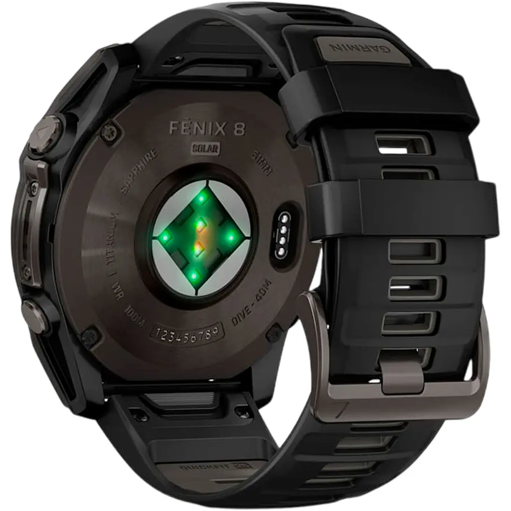 Смарт-часы Garmin Fenix 8 Solar Sapphire 51mm Carbon Gray DLC Titanium with Black/Pebble Gray Silicone Band (010-02907-10/11/70) [115055] - фото 6