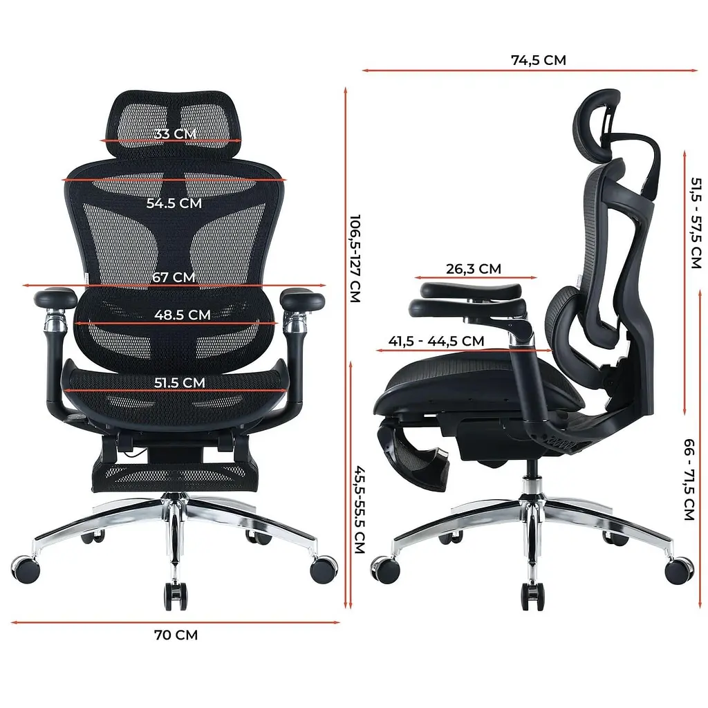 Офісне крісло Sihoo DORO C300 Pro Mesh Black with footrest (DORO-C300-PRO-M101-JT) - фото 15