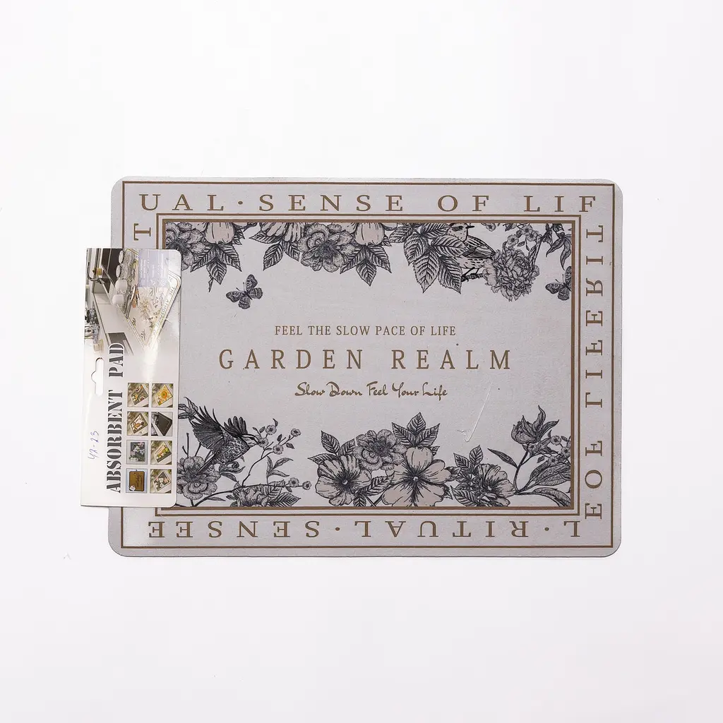 Діатомітовий килимок на кухню для сушіння посуду Garden Realm 30×40 (см) мийний вологопоглинаючий килимок на стільницю для посуду Yiwu HP-42-23 - фото 3