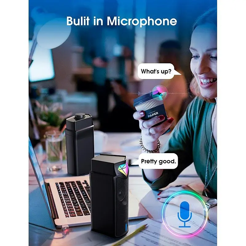 Акустика для ПК Onikuma RGB Backlight L1 3Wx2 BT5.3 USB Mic - фото 4