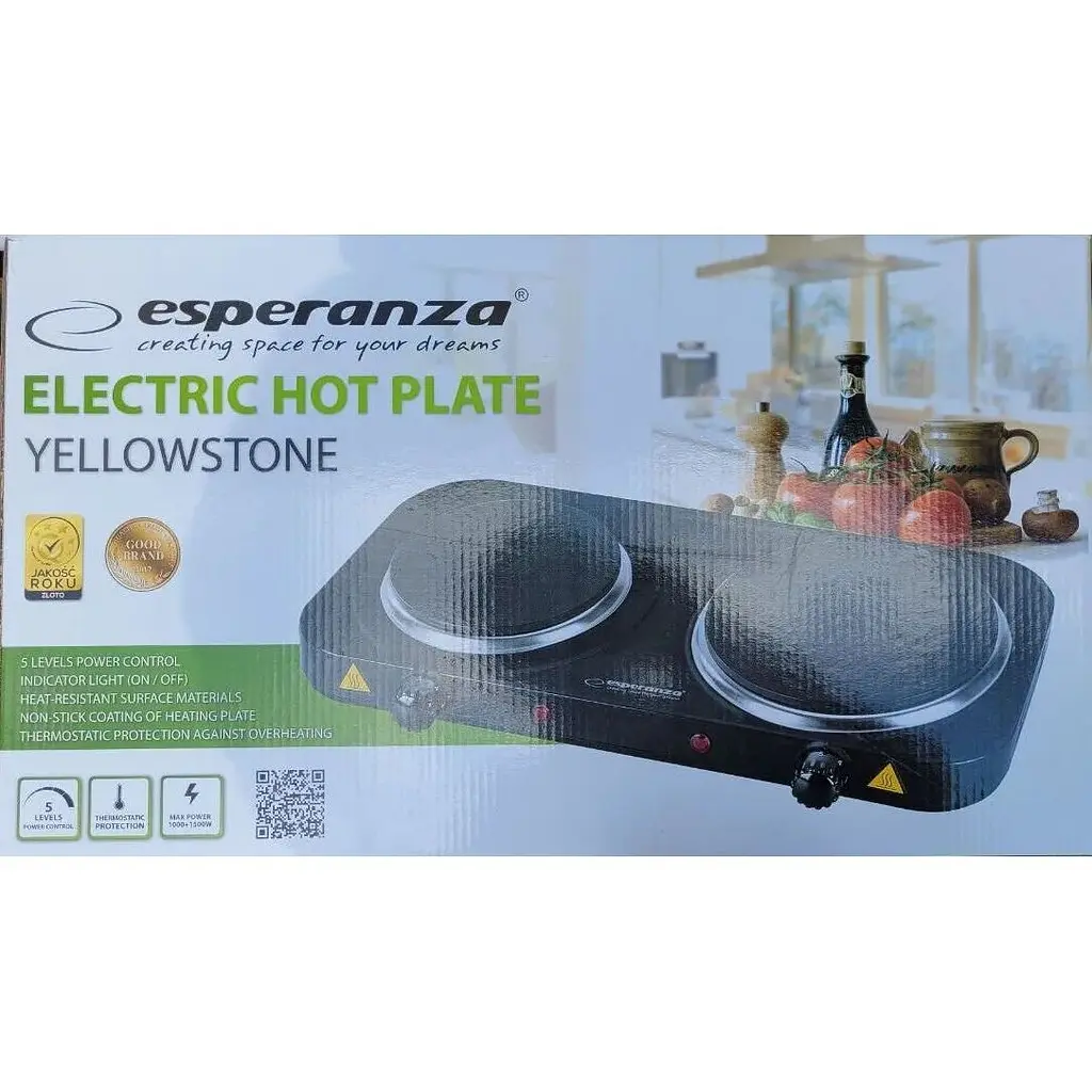 Плита двухконфорочная электрическая кухонная Esperanza EKH 007 K настольная переносная  - фото 3