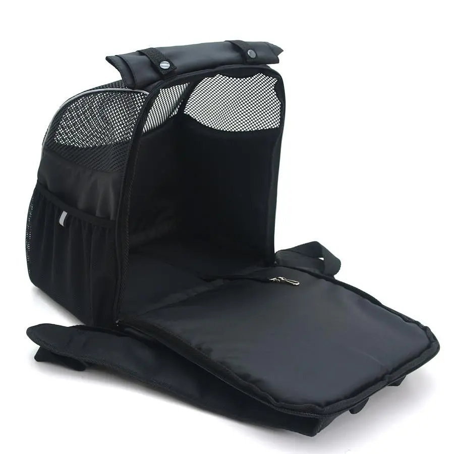 Рюкзак для переноски кошек и собак Zoo-hunt Турист №0 16 х 26 х 30 см черный - фото 2