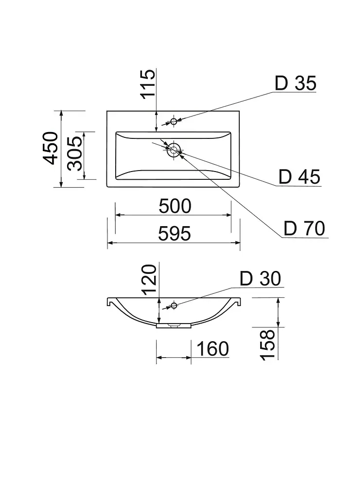 Раковина Adamant Cers 60 white 100002354, Білий - фото 5