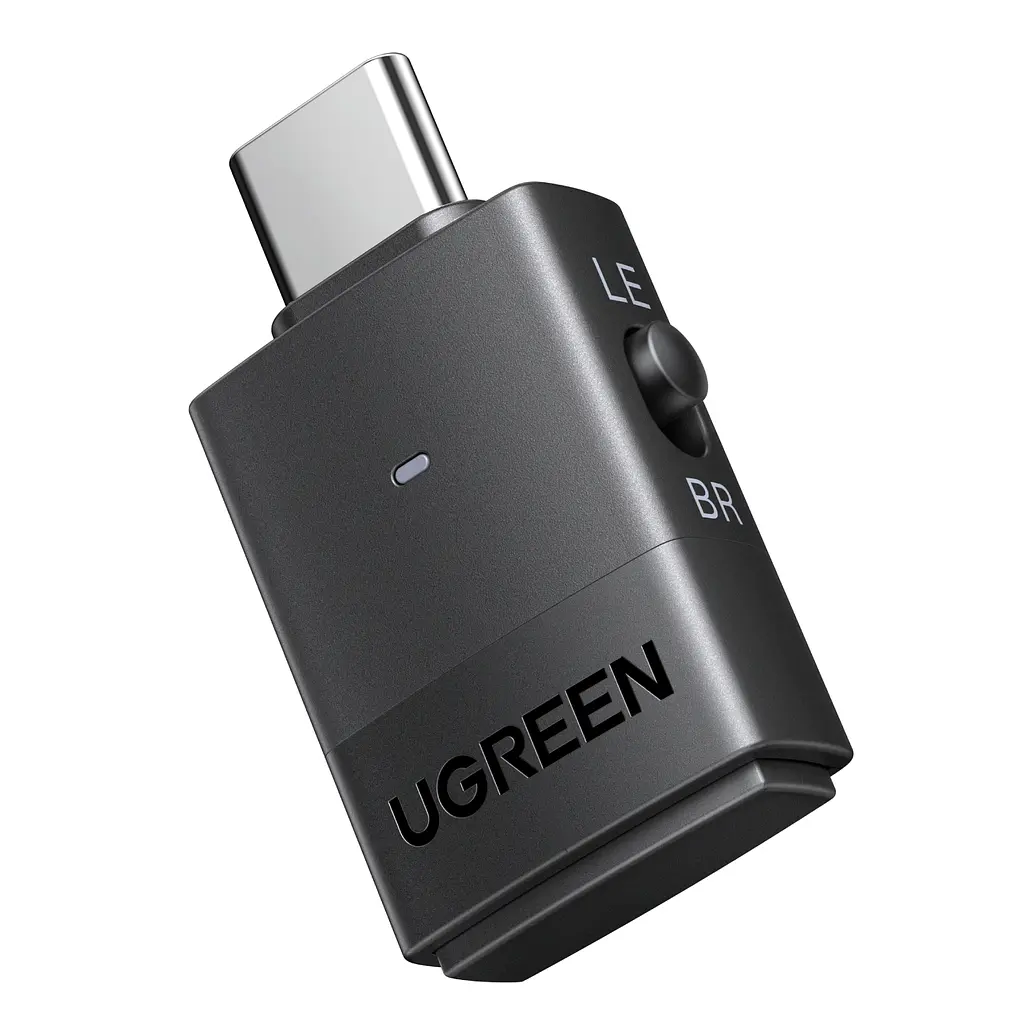 Bluetooth 6.0 аудіопередавач UGREEN BT701 аудіоадаптер з підключенням до джерела звуку через USB-C з трансляцією LE Audio Auracast на сумісні пристрої з кодеками aptX HD aptX Adaptive LC3 із затримкою менш як 40 мс у LE Audio Unicast зі спільним прослуховуванням у класичному режимі без aptX HD для PS5 Switch ПК Mac з кнопкою перемикання кодеків Plug & Play з автоматичним повторним підключенням навушників з дальністю передавання до 10 м без перешкод чорний (65708)