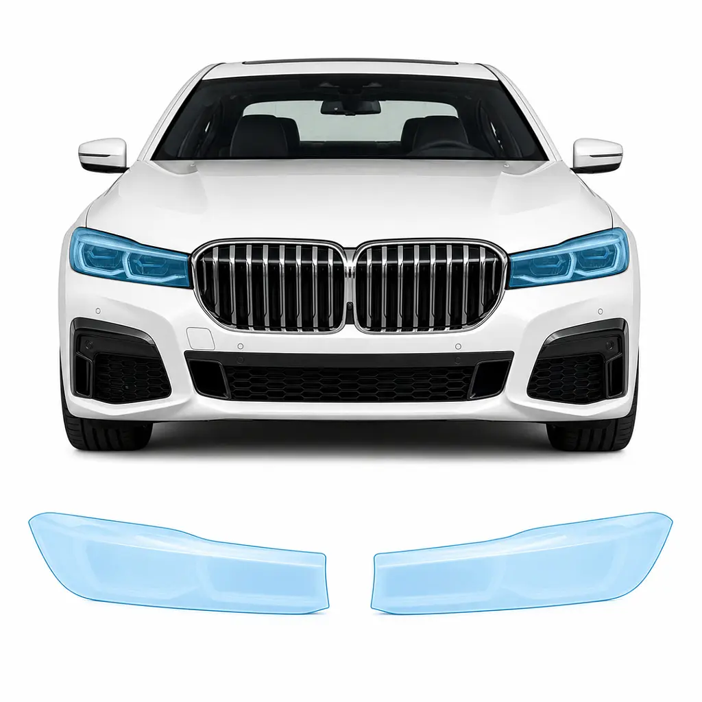 Антигравійна захисна бронеплівка за лекалами для BMW 7 Series G11/G12 facelift 2019-2022 - оптика (фари та ПТФ)