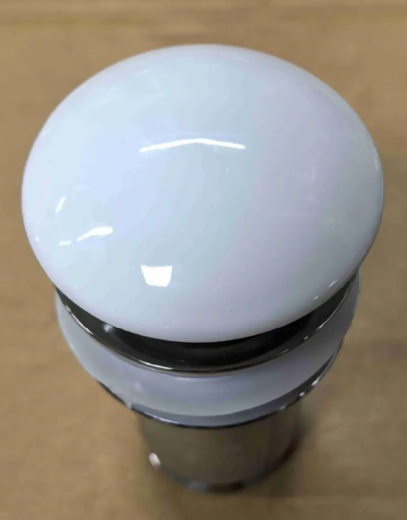 Донний клапан для раковини Koer PW-08-11 автоматичний Click-Clack без переливу, біла керамічна накладка, 1 1/4″ KR5788 - фото 8