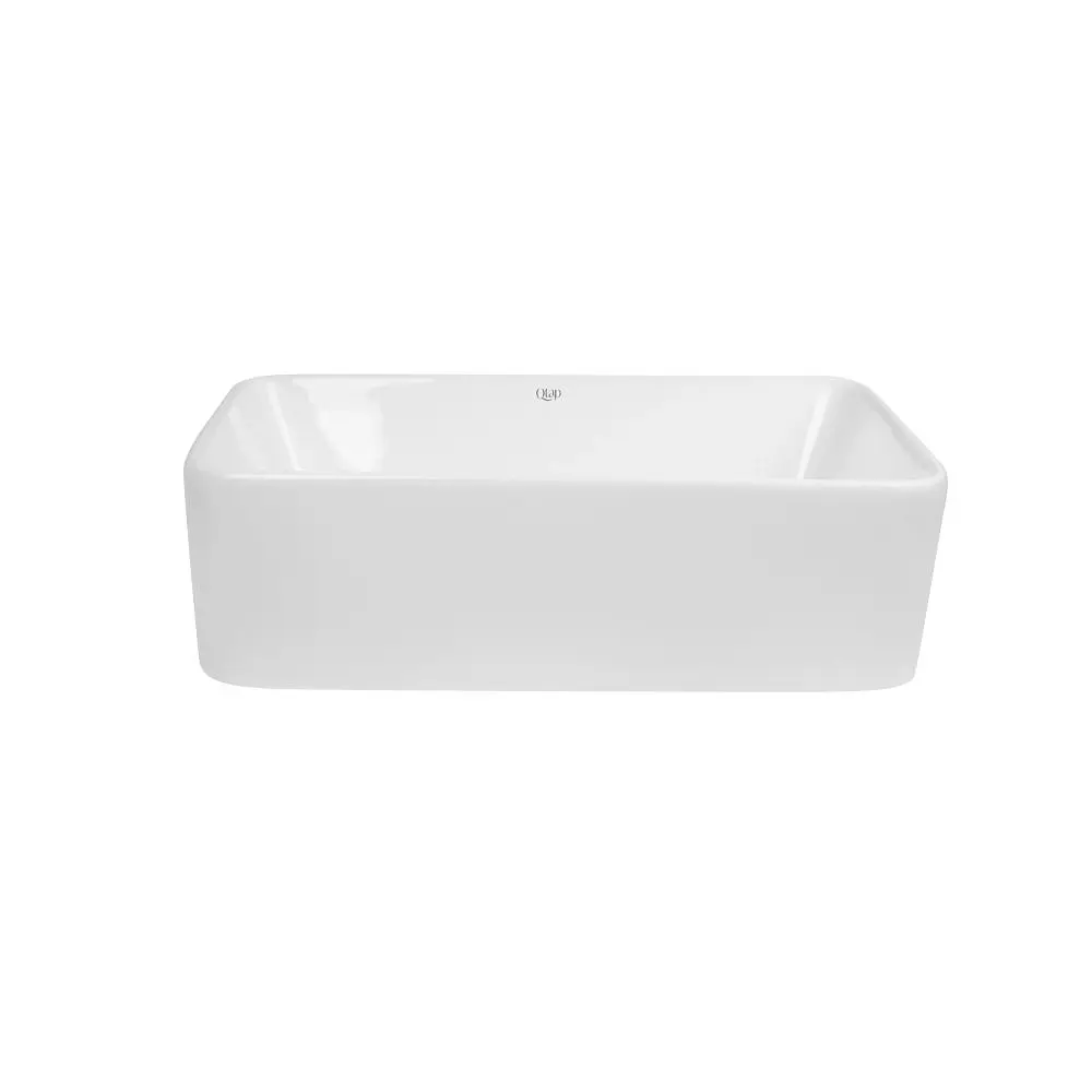 Умивальник Qtap Tern накладний прямокутний 475x370x140 мм White + донний клапан PU02, Білий - фото 3