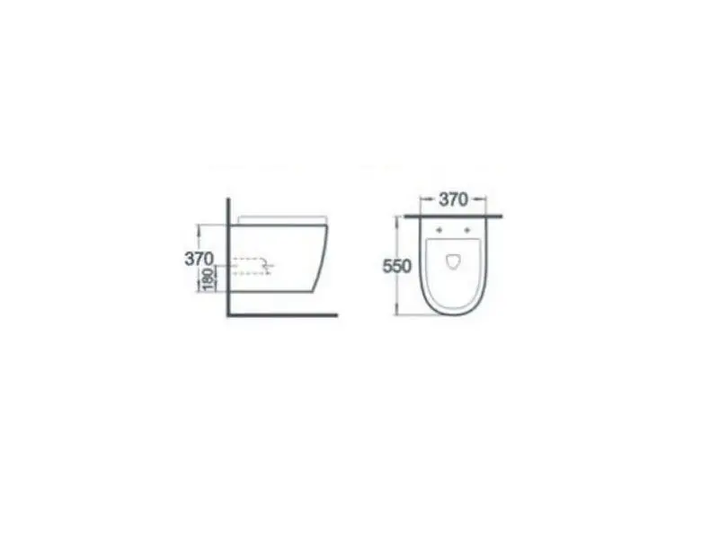 Унитаз подвесной Newarc Modern Iderimless 3823B NEW черный с сидением Soft Close, Черный - фото 9