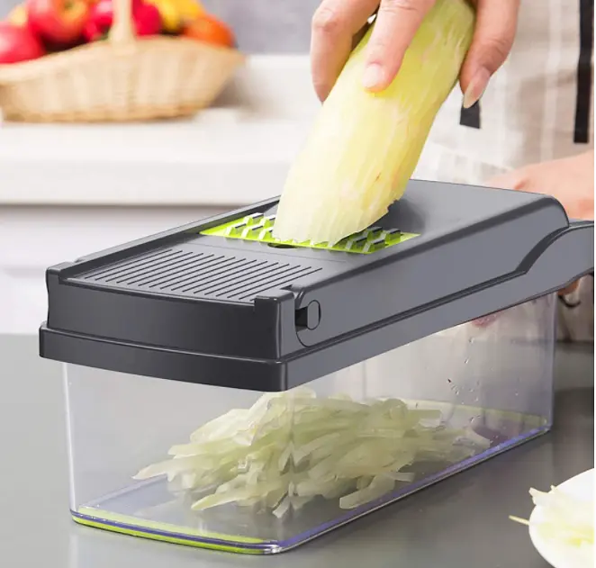 Овочерізка-подрібнювач Veggie Slicer 14 в 1 ситечко для яєць і ніж для чищення овочів KA-808 - фото 5