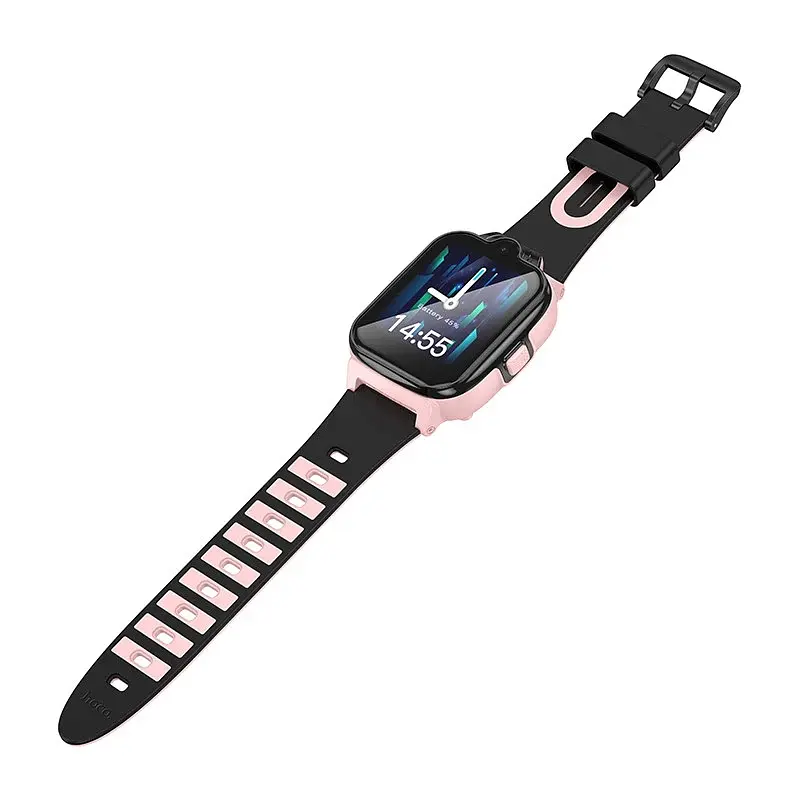Дитячий смарт годинник Hoco Y104, 4G GPS Wi-Fi HD камера 1.69" HD-дисплей Pink Box - фото 2