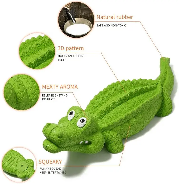 Іграшка для жування Derby Alligator з пищалкою, Зелений - фото 4