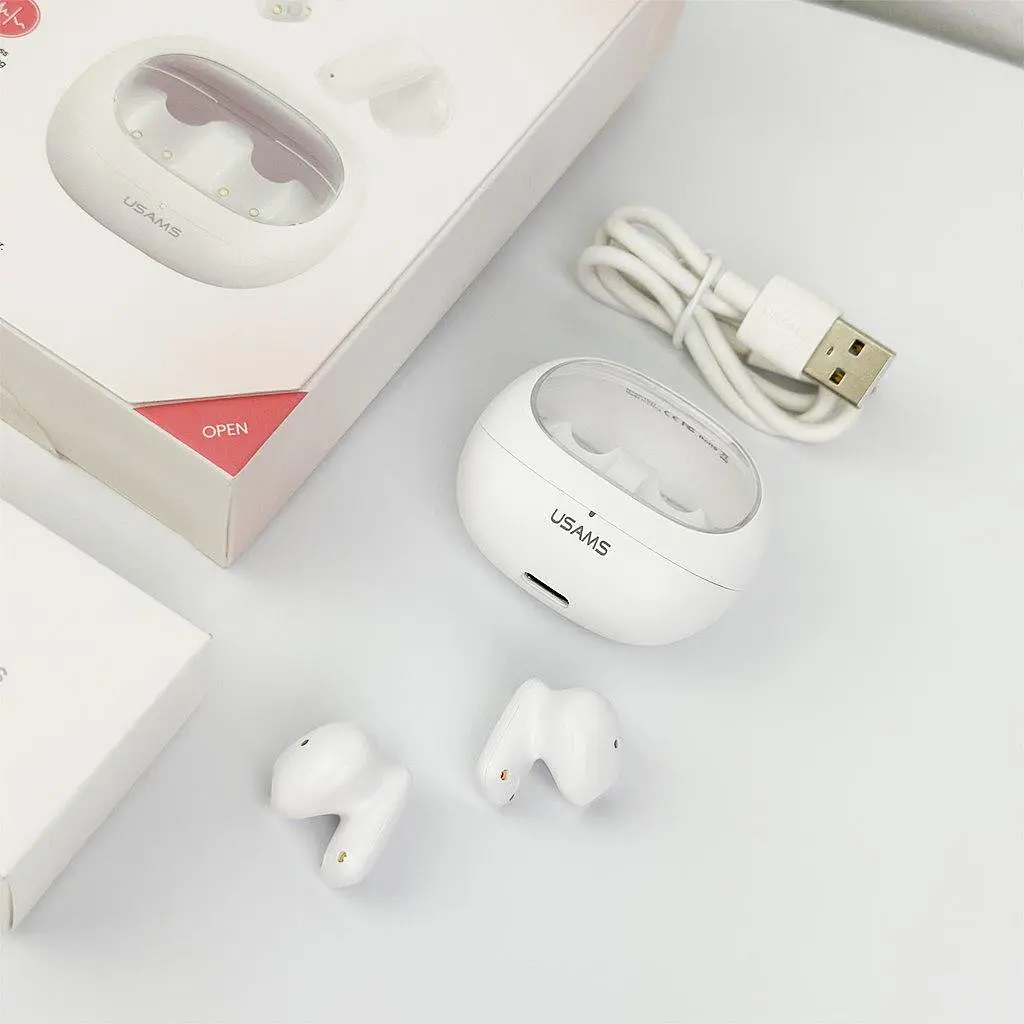 Бездротова стерео гарнітура Usams US-TD22 TWS Earbuds - TD Series BT5.3, 30mAh, 230mAh, 4h, white - фото 5