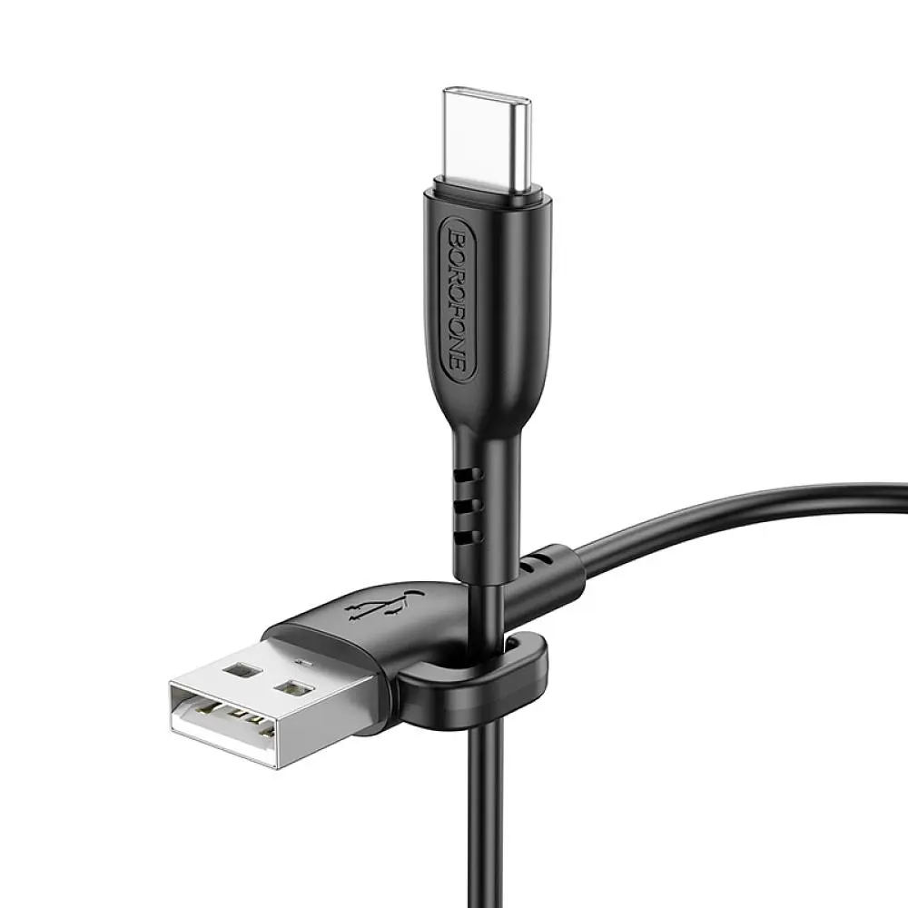 Кабель для заряджання з гачком USB Borofone BX91 USB-Type C 3A 1 м Black - фото 5