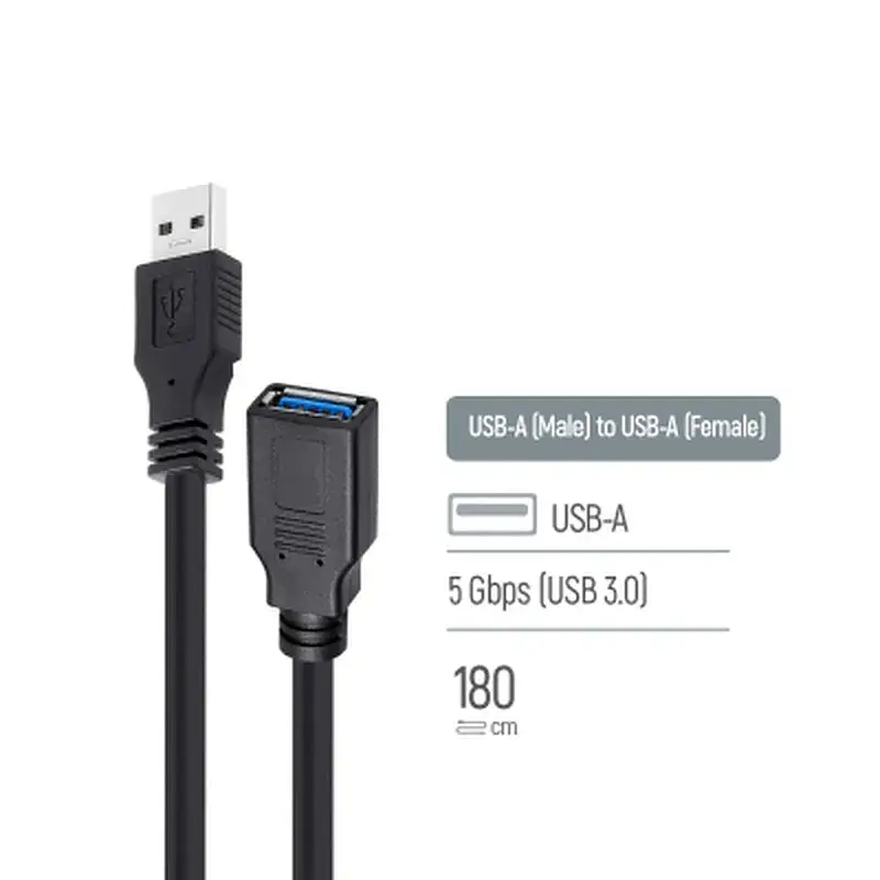 Дата кабель USB 3.0 AM/AF 1.8m black ColorWay (CW-CBUF075-BK) - фото 5