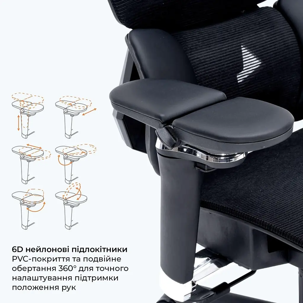 Ігрове крісло GamePro EDGE GC820MB Black (GC820MB) - фото 9