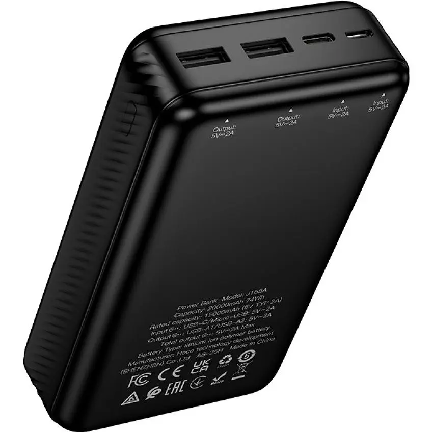 Зовнішній акумулятор Hoco J165A Balance 20000mAh 10W Black [156650] - фото 4