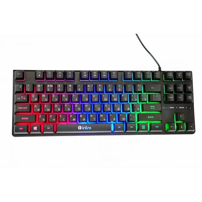 Клавиатура проводная игровая дл пк с цветной подсветкой USB Intro DX750 - фото 2