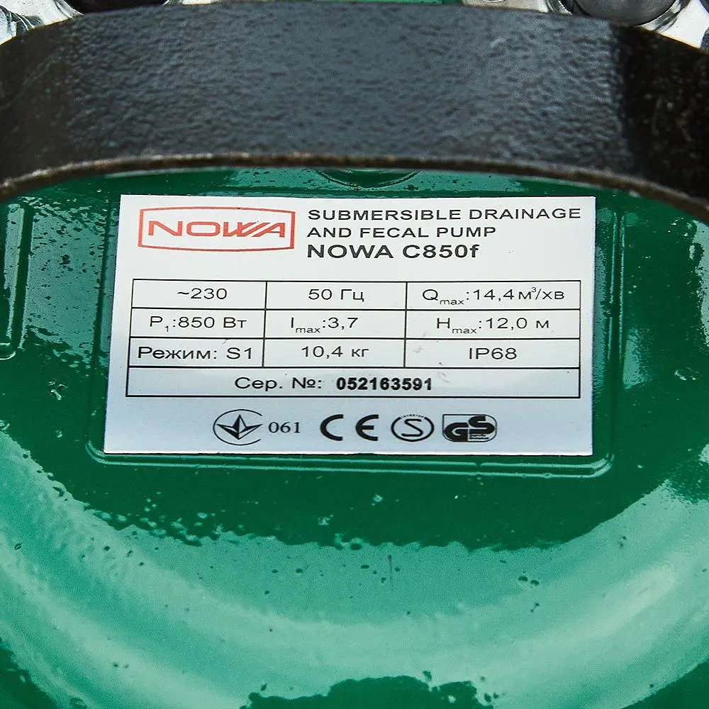 Насос дренажно-фекальний Nowa WQD C850f (149331) - фото 7