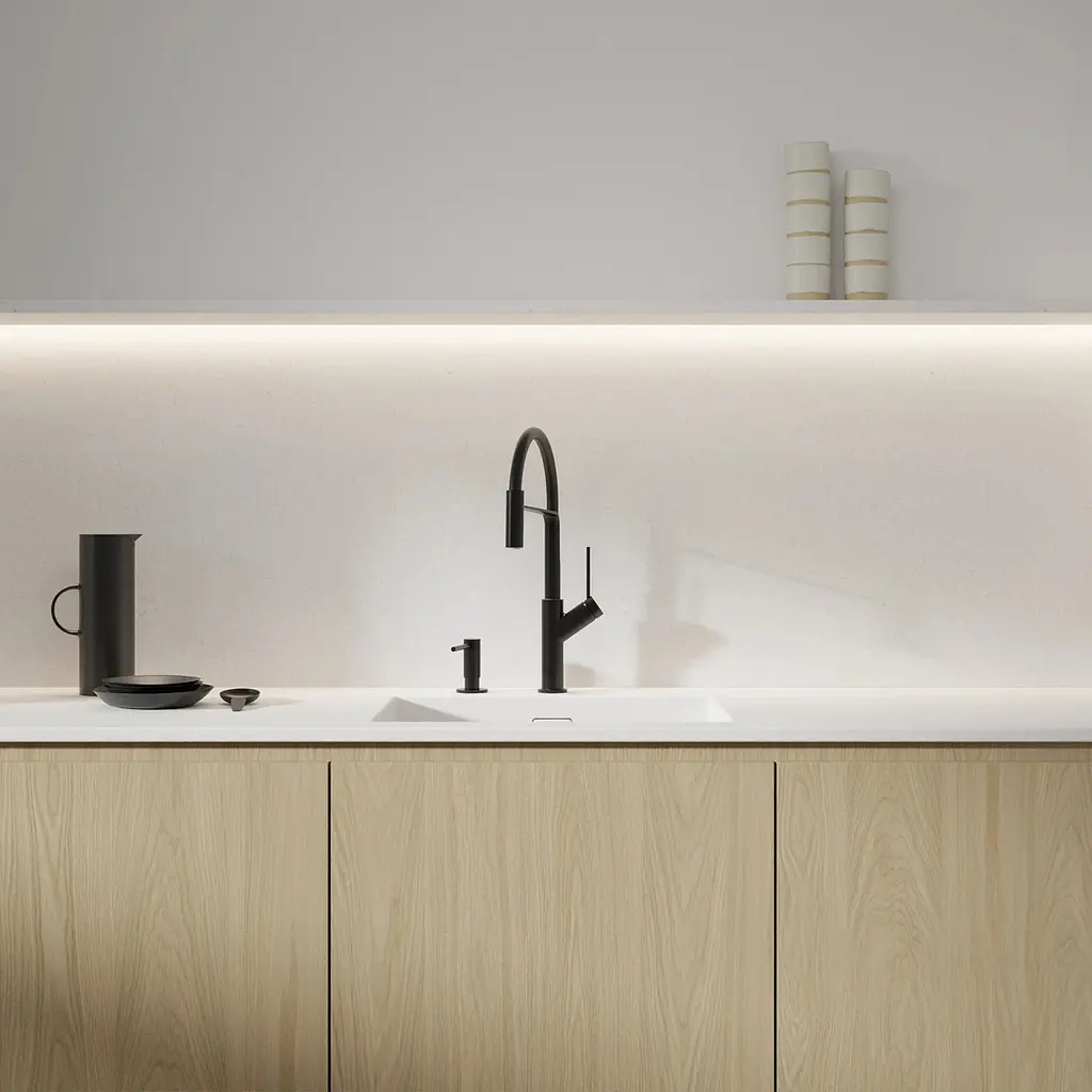 Смеситель для кухни с гибким изливом Omnires Vita black (VI6350BLBL) черный - фото 4