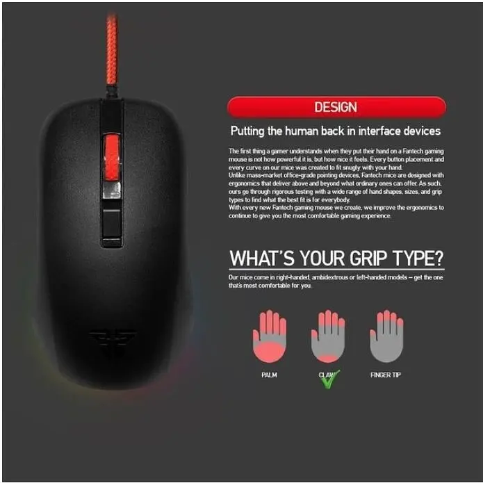 Ігрова миша Fantech G-13 RHASTAII 2400DPI, Led Lighting - фото 4