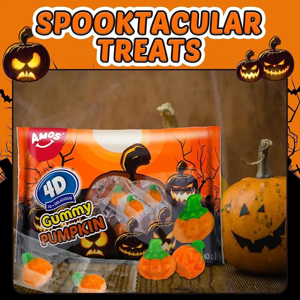 Жувальні цукерки Amos Halloween Gummy Pumpkin 240 г - фото 2