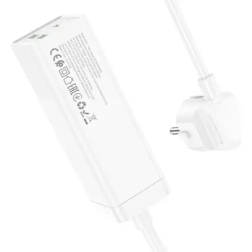 Мережевий подовжувач Hoco AC9A Talent PD30W (1C2A with 1 socket) Desktop Charger White - фото 5