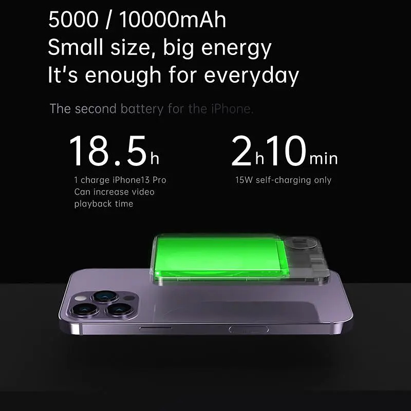 Бездротовий Повербанк MagSafe Power Bank для iPhone 10000mAh 20W Магсейф Павербанк з бездротовою зарядкою Q9p - фото 7