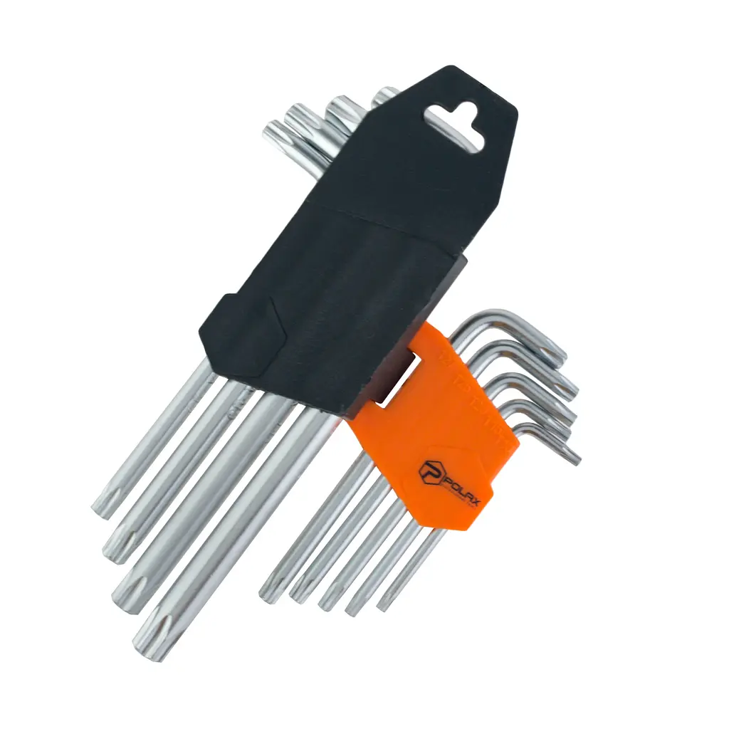 Набір Г-подібних ключів TORX Polax, 9 предметів, T10–T50, Cr-V (25-007) - фото 3