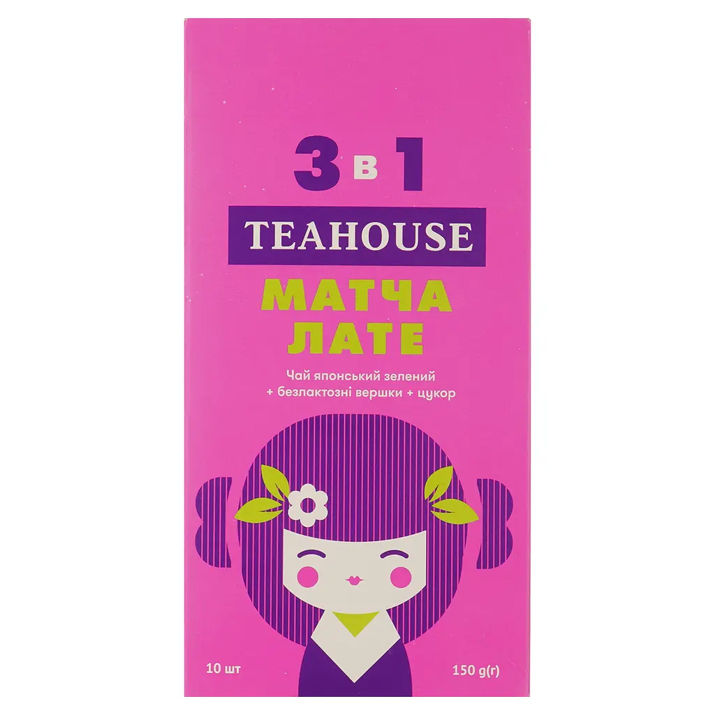 Чай Teahouse матча латте з цукром №124 3в1 150 г (10 шт. х 15 г) - фото 2