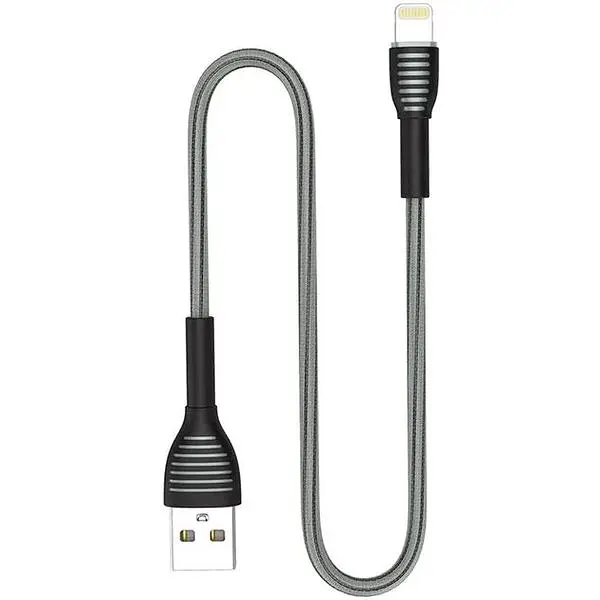 Кабель ColorWay USB - Apple Lightning Braided Cloth 3А 1м Grey - фото 2