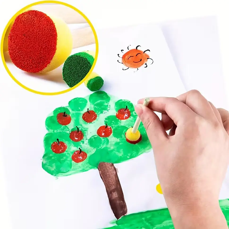 Набор спонжей для декорирования и рисования Bambi Sponge-24, 1,2 см, 1,5 см, 2,5 см, 3 см, 24 шт - фото 3