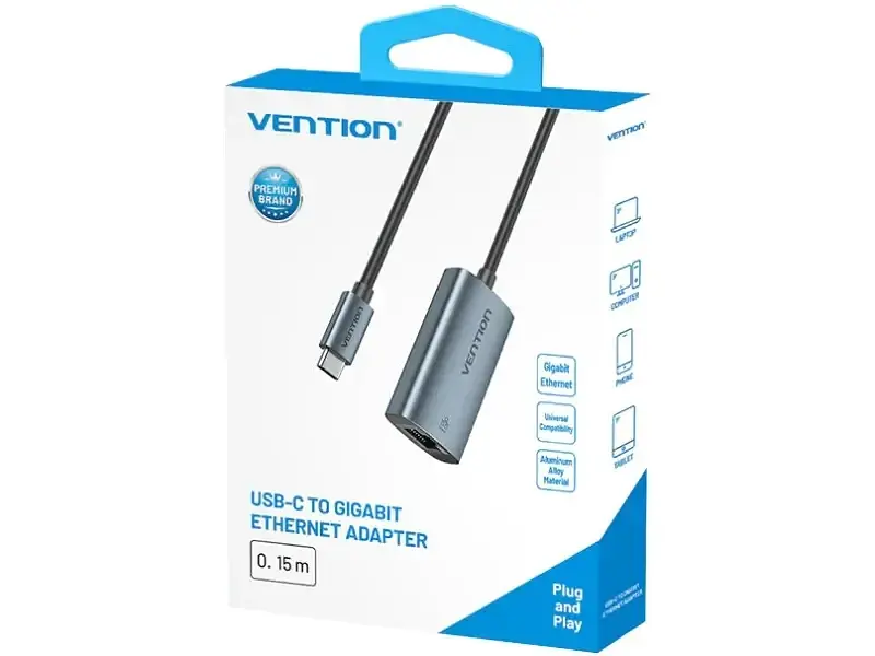 Мережева карта Vention USB Type-C to RJ-45 Gray (CFPHB) - фото 7