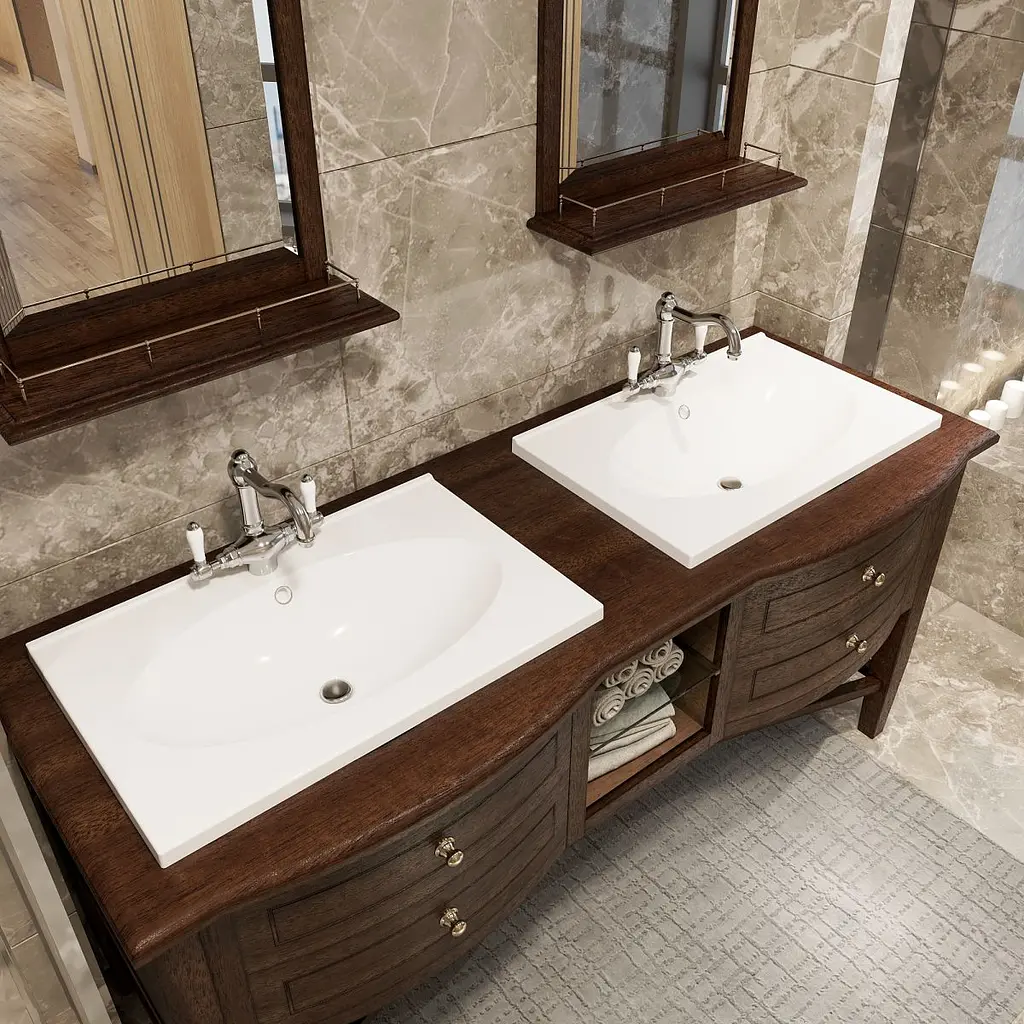 Раковина матова врізна Amidicon Venera 70 700x450 з литого каменю VENERA_70_MAT, Білий матовий - фото 8