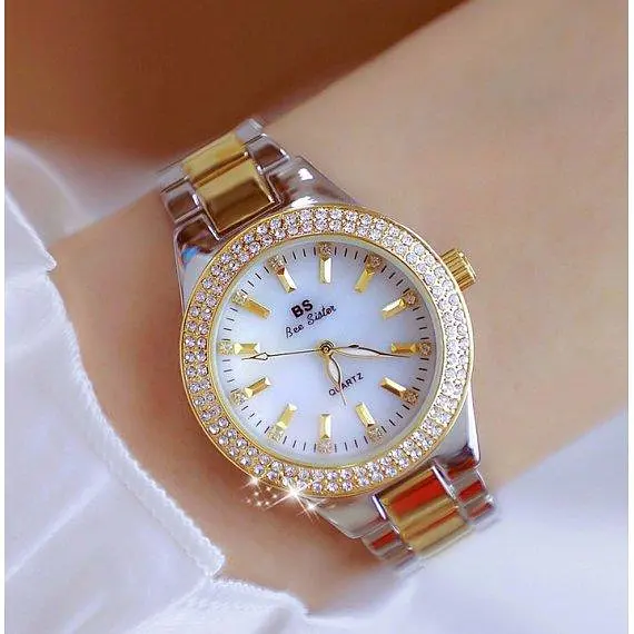 Женские наручные часы BS Diamond (Серебристо-золотистые) - фото 4
