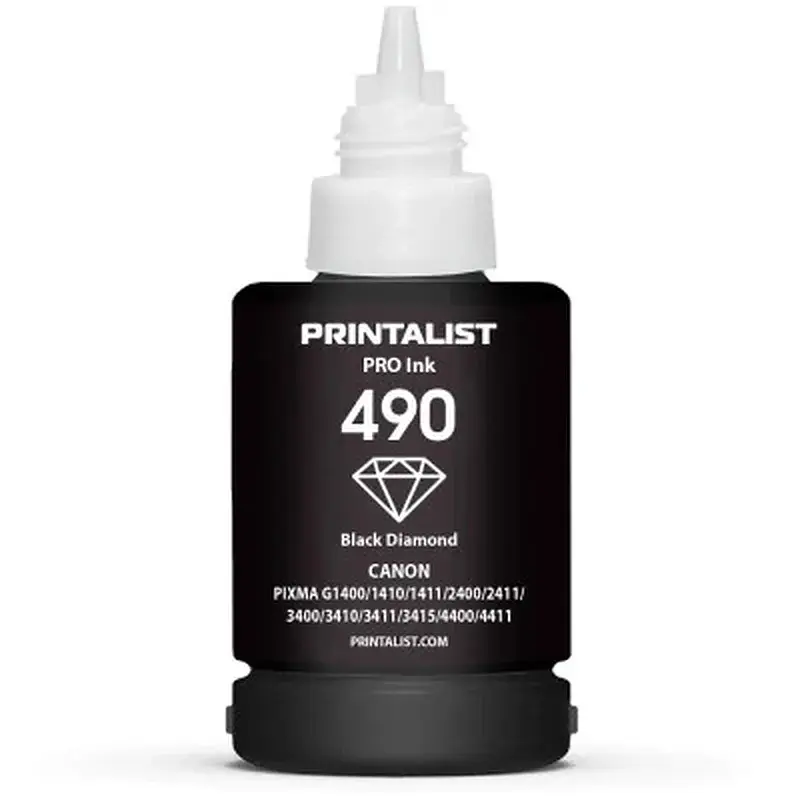 Чорнило Printalist Canon GI-490 для G1400/G2400/G3400 140г Black Pigm. (PL490BP) - фото 2