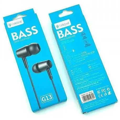 Навушники вакуумні - провідна гарнітура Celebrat G13 чорна - фото 2