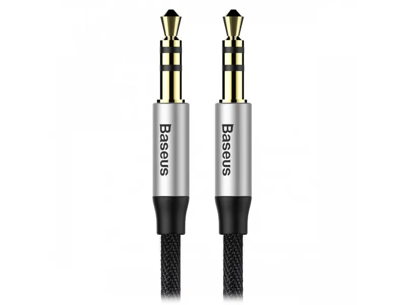 Аудіокабель BASEUS AUX 3.5mm Jack M30 Yiven 1.5m Silver/Black (CAM30-CS1)