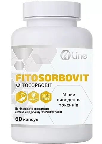 Фітосорбовіт 60 капс., очищення організму, знижує алергічні прояви, A-line.
