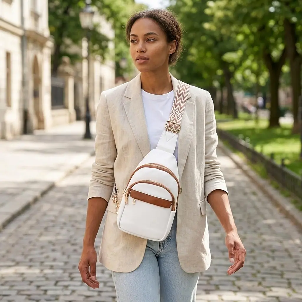 Жіноча сумка з однією лямкою через плече з гладкої екошкіри Vintage 22768 біла - фото 2