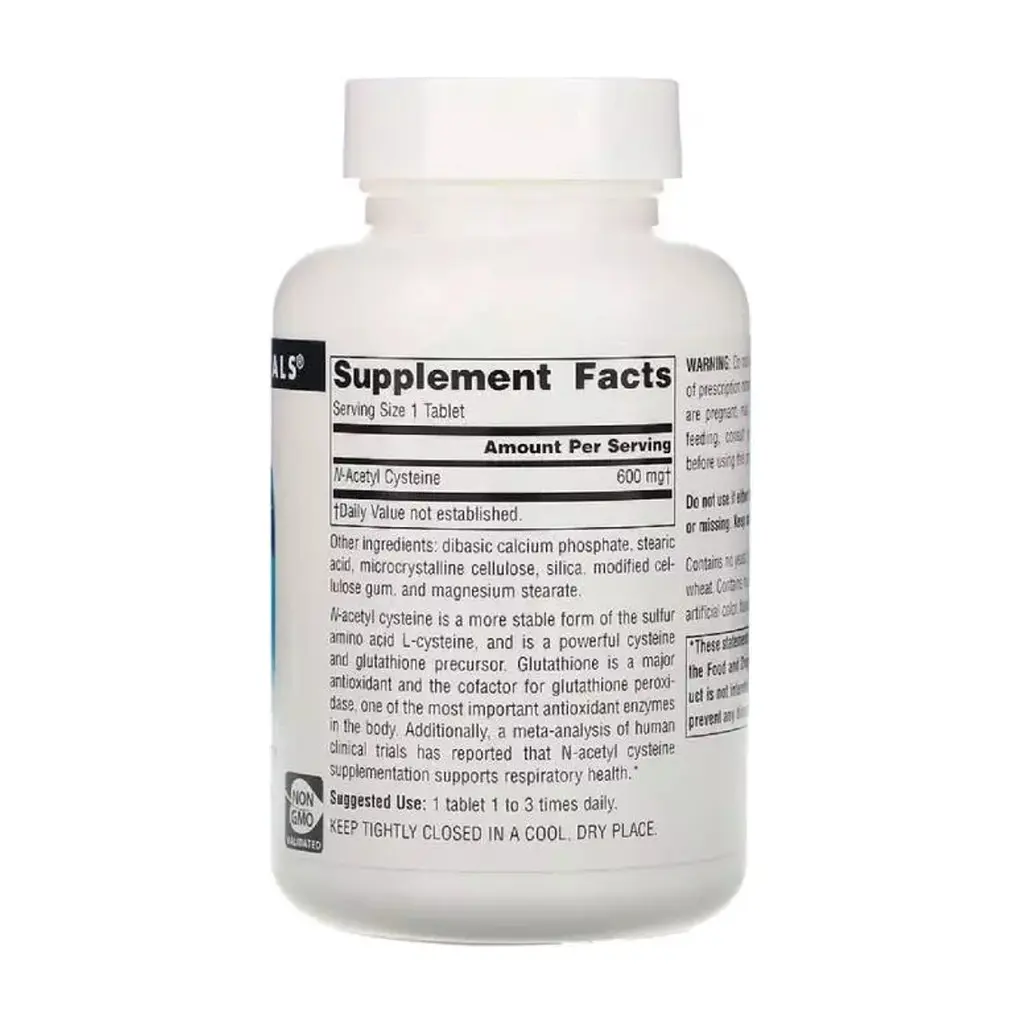 Амінокислота Source Naturals NAC (N-Ацетил-L-Цистеїн), 600 мг, N-Acetyl Cysteine, 30 таблеток (SN0849) - фото 2